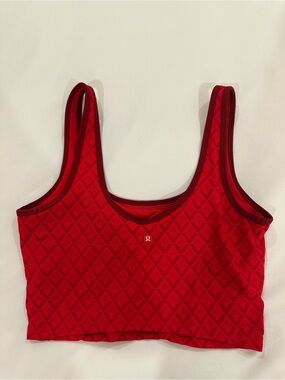 lululemon athletica Red Textured Scoop Sports Bra